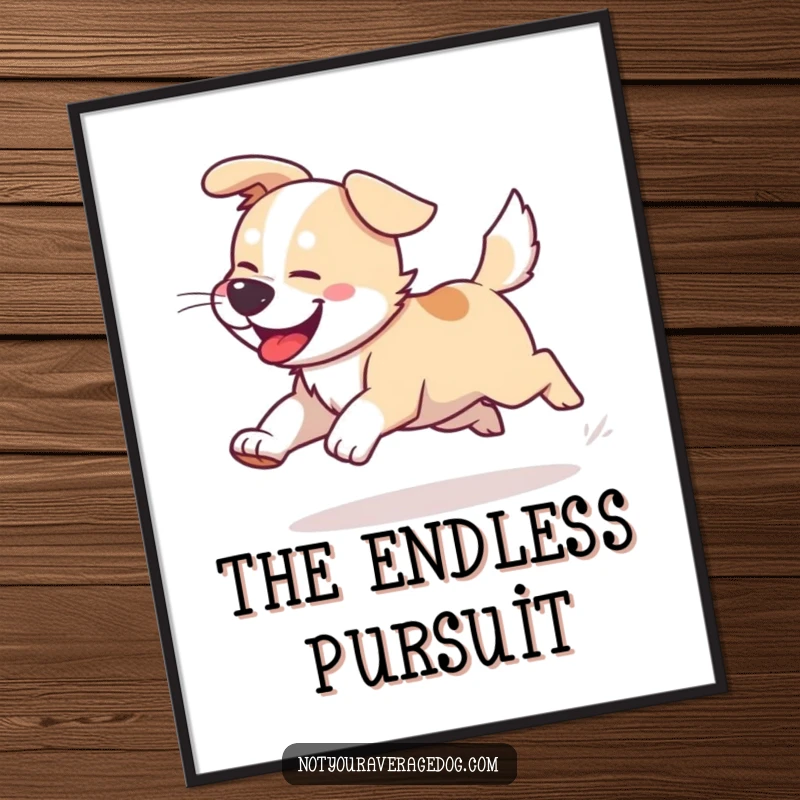 Funny Dog Tail Chasing Digital Art: A downloadable print of a dog's joyful and erratic tail-chasing movements.