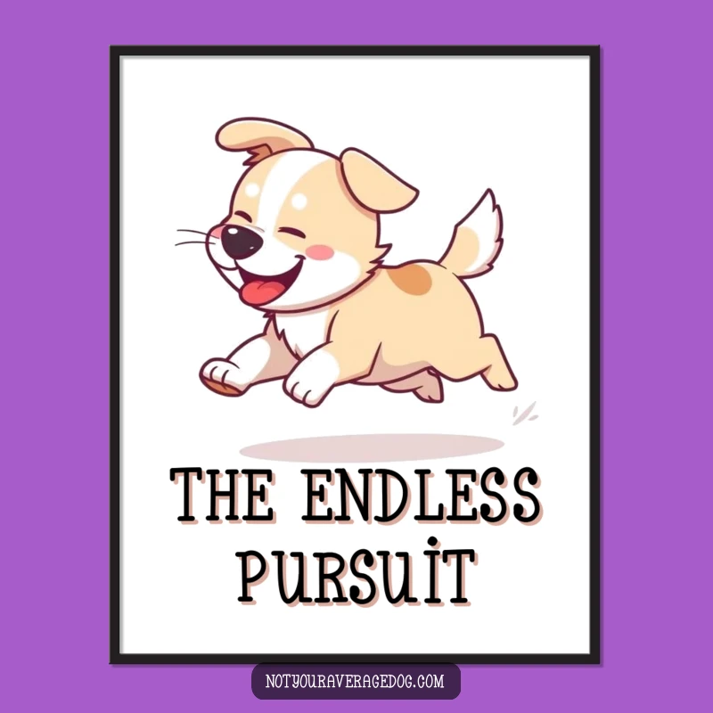 Funny Dog Tail Chasing Digital Art: Instant Joyful Canine Motion