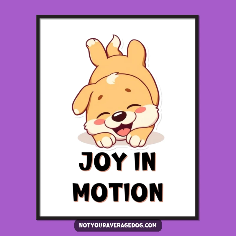 Funny Dog Tumble Art Print: Joyful Decor, a Hilarious Digital Gift