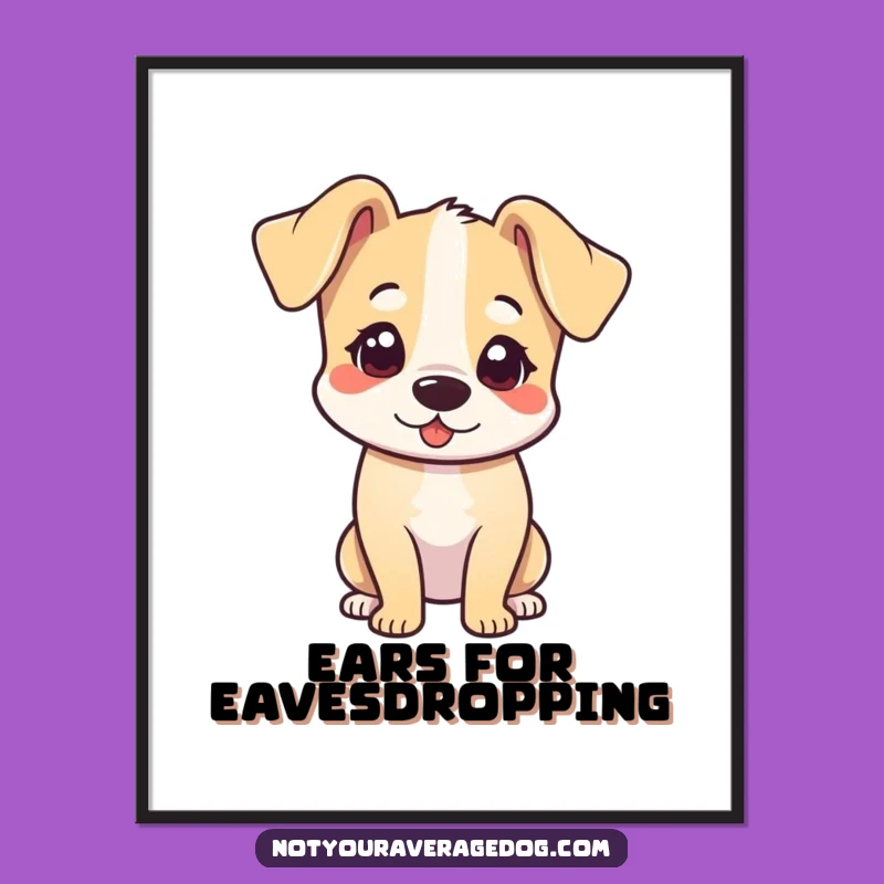Funny Head Tilt Dog Art Print: Adorable Canine Digital Decor