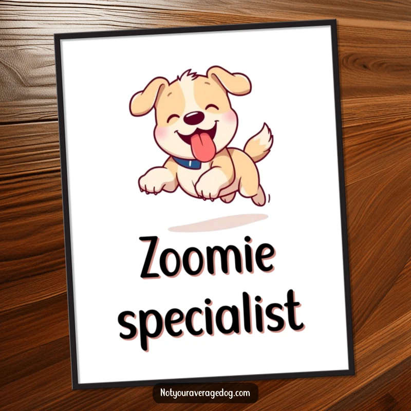 Funny Tongue Out Dog Digital Art: Dog running with its tongue playfully out, printable art for joyful decor.