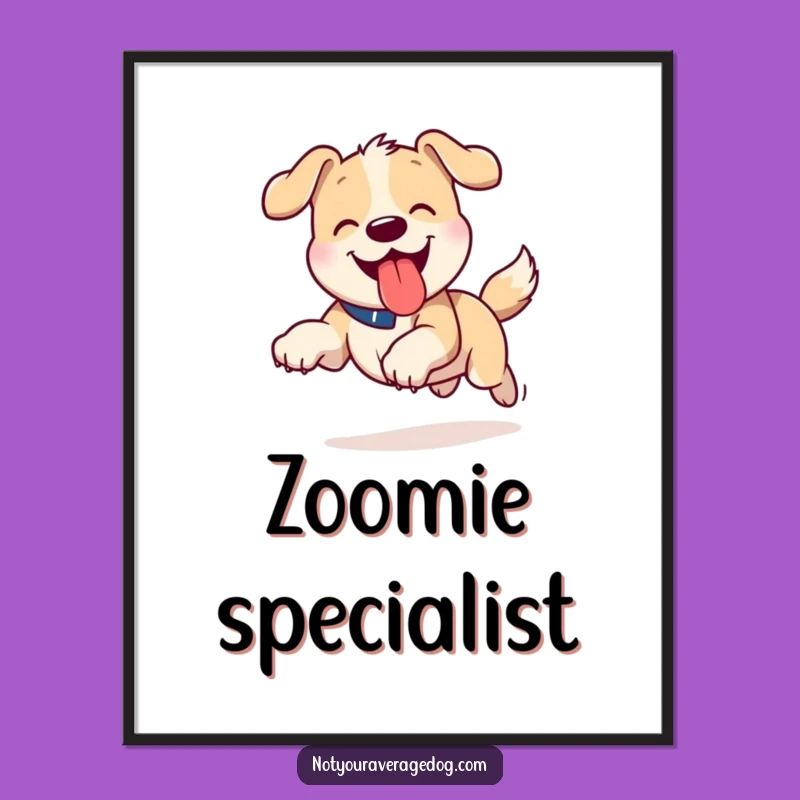 Funny Tongue Out Dog Digital Art - Printable Running Playful Art