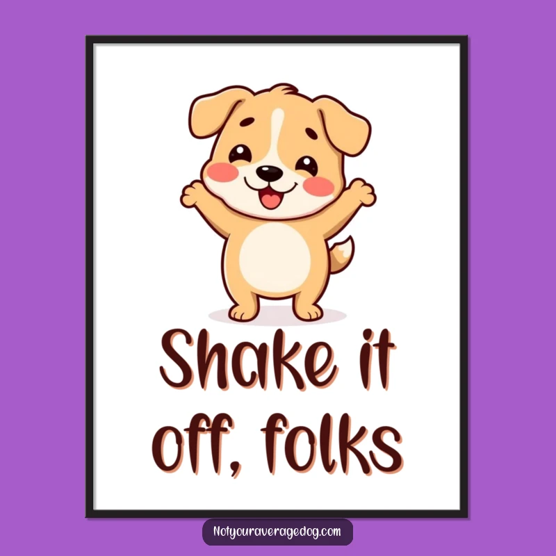 Funny Wiggle Dance Art Print: Hilarious Canine Digital Decor