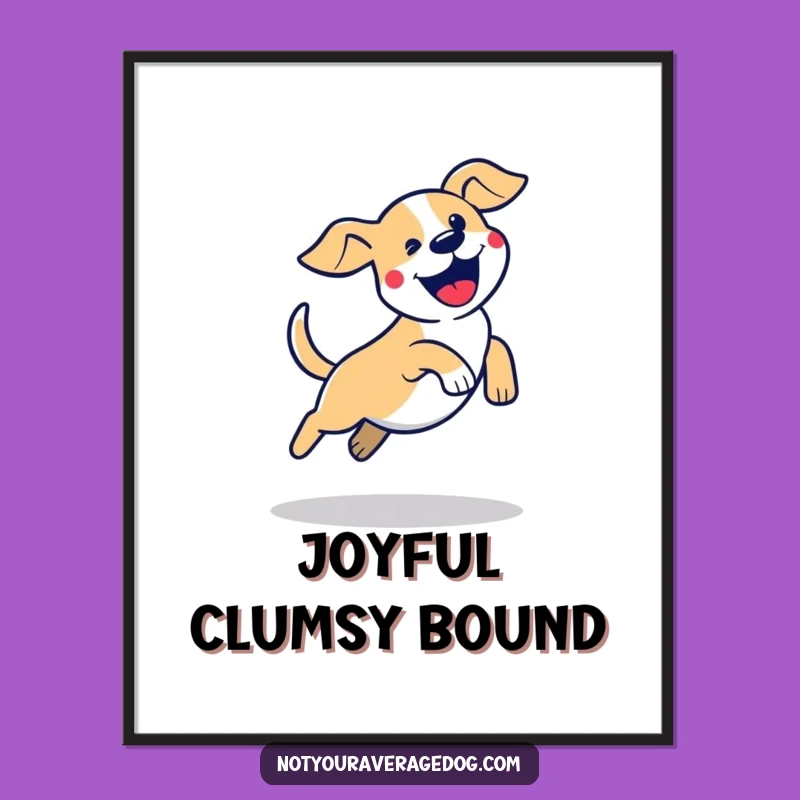 Funny Dog Jump Digital Art: Instant Canine Energy for Your Walls