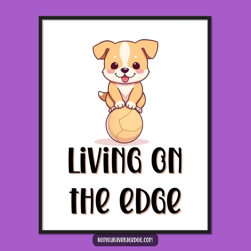 Funny Dog Balance Digital Art Print: Instant Whimsy for Your Walls Gift