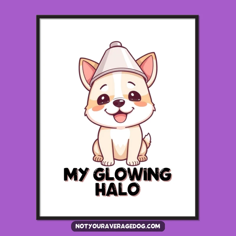 Funny Lampshade Dog Digital Print: Instant Humor for Your Walls