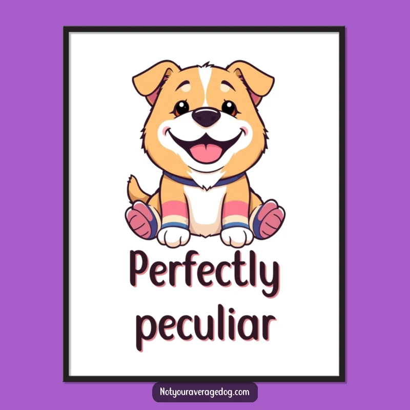 Funny Mismatched Socks Dog Digital Print: Instant Cheerful Decor