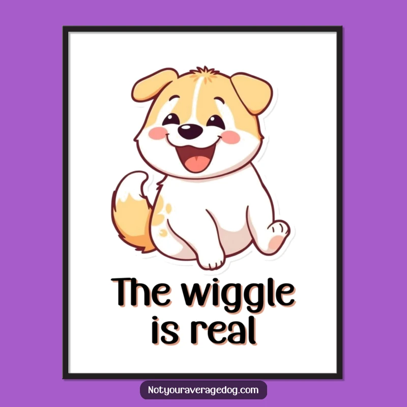 Funny Dog Butt Wiggle Digital Art - Hilarious Canine Joy Decor Gift