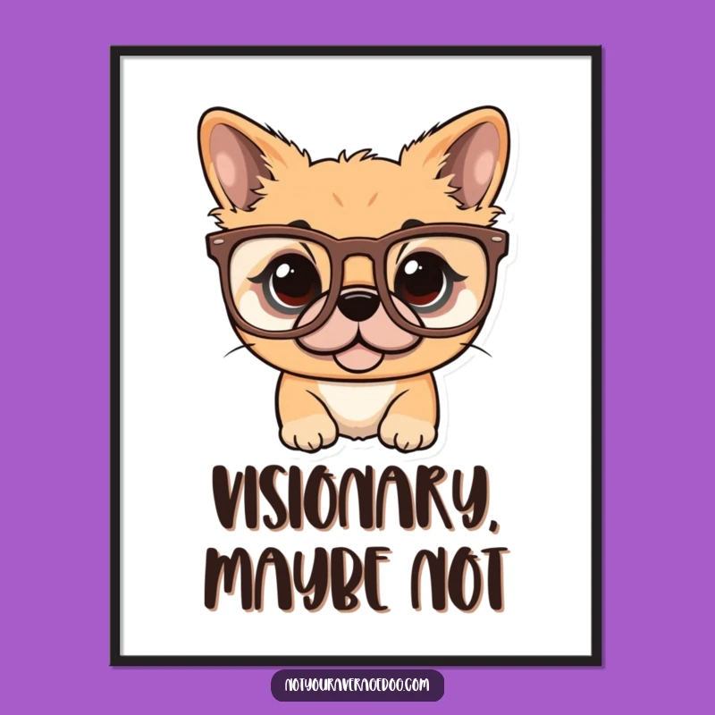 Funny Dog Oversized Glasses Digital Art: Instant Style For Your Walls Funny Gift