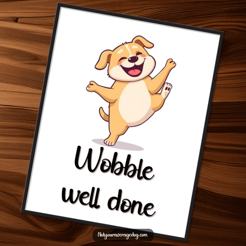 Funny Dog Cartwheel Digital Art: A downloadable print of a dog's energetic, wobbly cartwheel for instant humor.