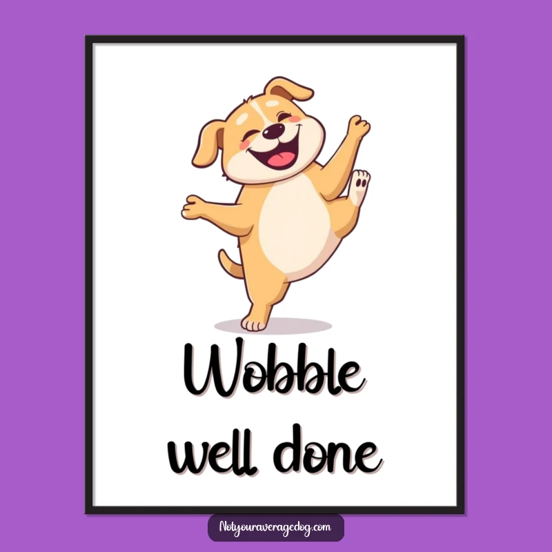 Funny Dog Cartwheel Digital Art: Instant Joyful Canine Decor