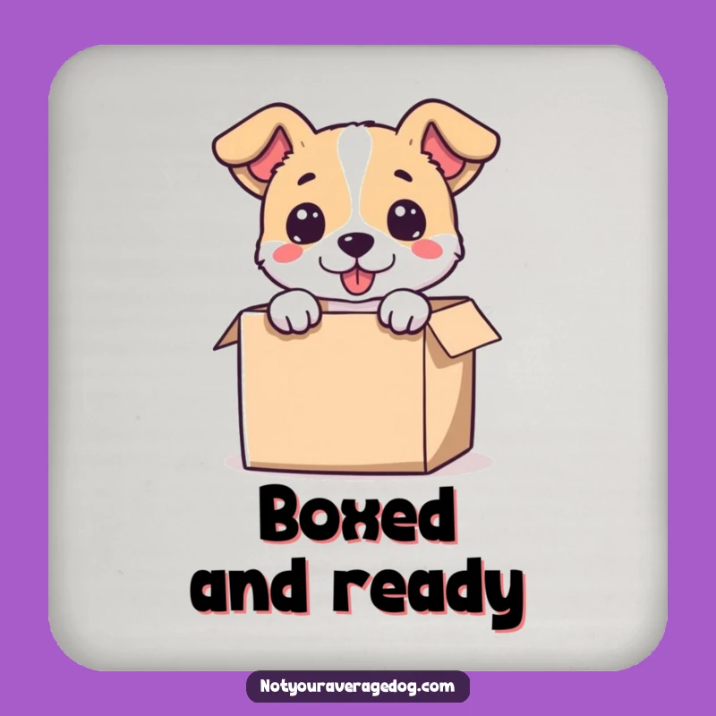 Funny Dog Small Box Coasters (Set of 4) - Protect Tables with Pup Fun