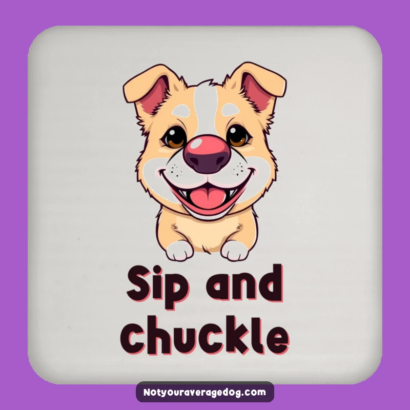 Funny Clown Dog Coaster Set: Protect Surfaces with Canine Comedy