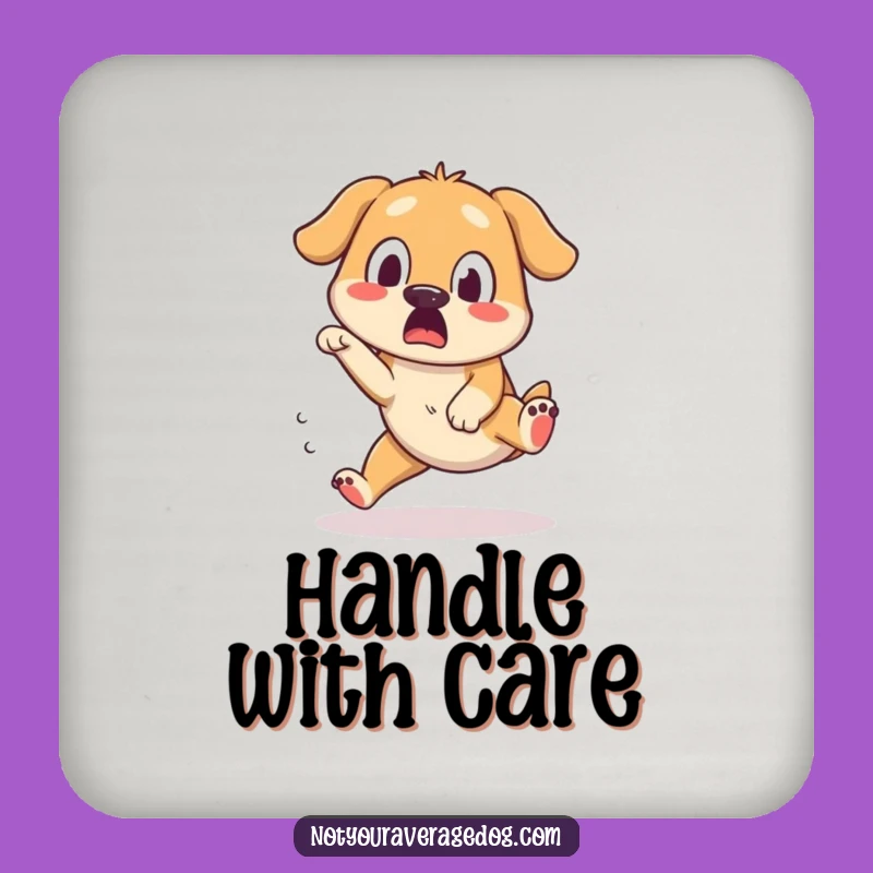 Funny Coaster Set: Tripping Dog's Surprise, Perfect Funny Gift