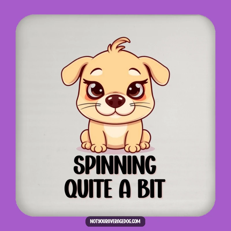 Funny Crossed Eyes Dog Coaster Set: Protect Surfaces with Humor, Gift