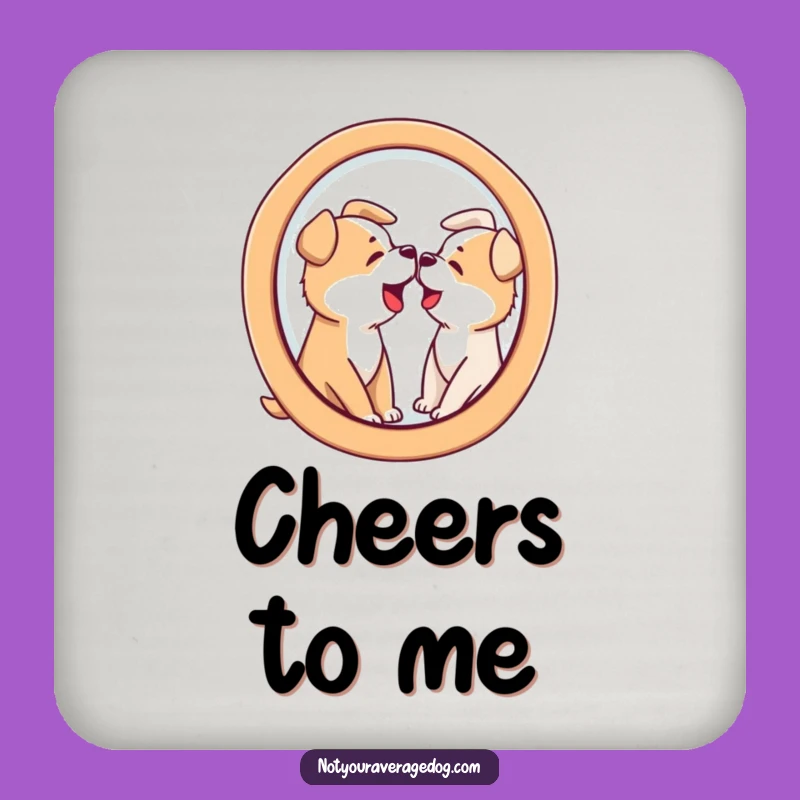 Funny Dog Barking Reflection Coaster Set - Protect Surfaces with Humor