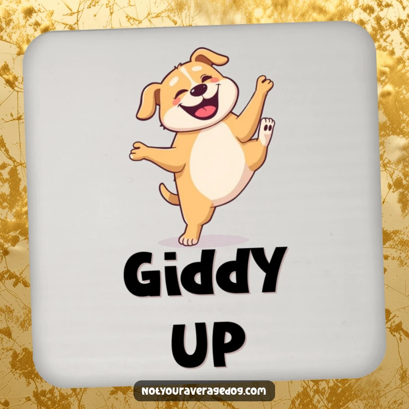 Funny Dog Cartwheel Coaster: A dog's silly cartwheel protects your surfaces with humor.