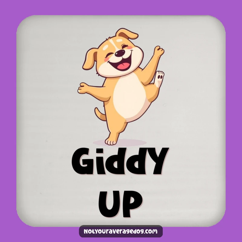 Funny Dog Cartwheel Coaster: Protect Surfaces with Humor