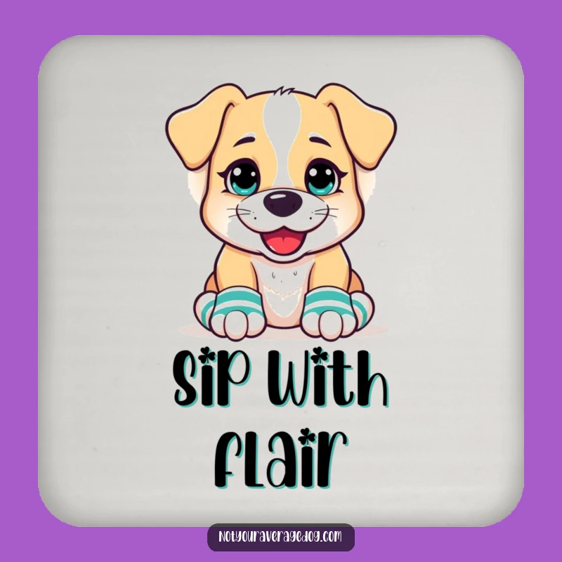 Funny Dog Mismatched Socks Coaster - Goofy Grin Table Protection Gift