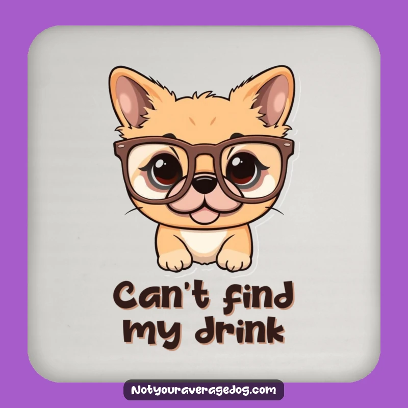 Funny Dog Oversized Glasses Drink Coaster: Protect Your Tables With Pup-tacular Style Funny Gift