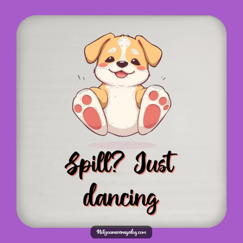 Funny Dog Oversized Paws Tripping Coaster Set - Protect Surfaces with Humor