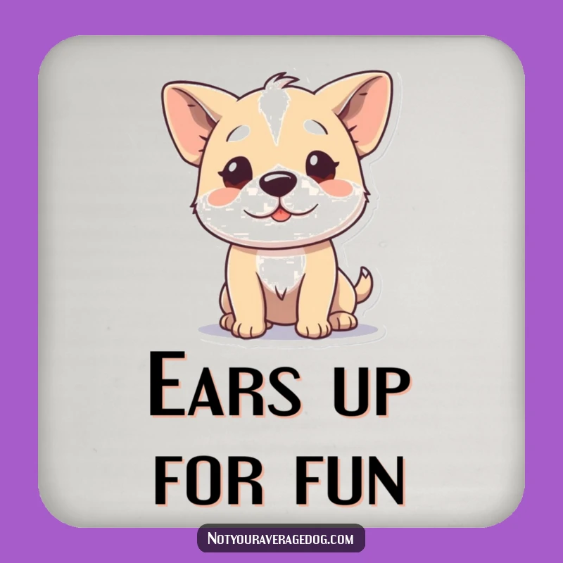 Funny Dog Wiggles Ears Coaster: Protect Surfaces with Canine Ear Charm