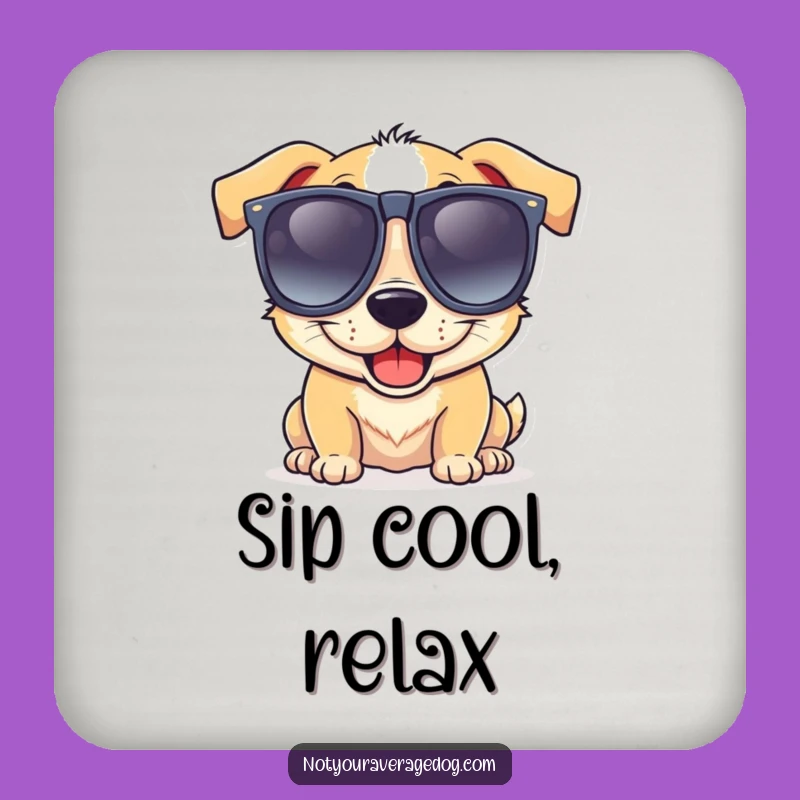 Funny Goofy Dog Sunglasses Coasters (Set of 4) - Protect Tables with Pup Fun