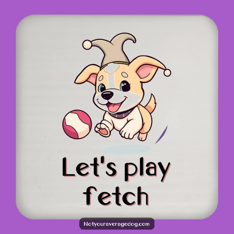 Funny Jester Dog Coaster - Protect Surfaces with Jester Hat Humor