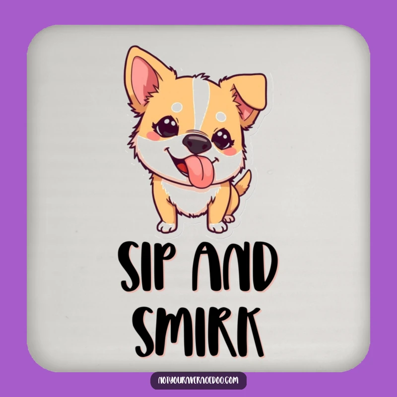 Funny Mischievous Dog Tongue Coasters: Protect Surfaces Humorously