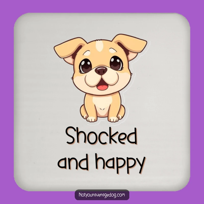 Funny Surprised Dog Coasters - Protect Surfaces with a Giggle!