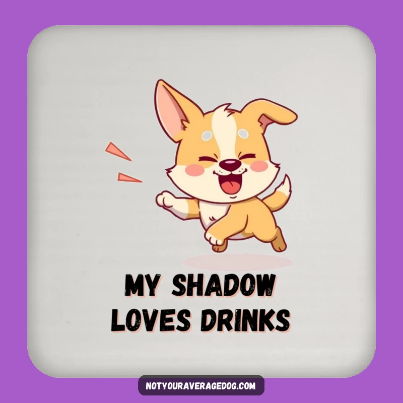 Funny Chasing Shadow Dog Coaster Set: Protect Surfaces with Focus, Gift
