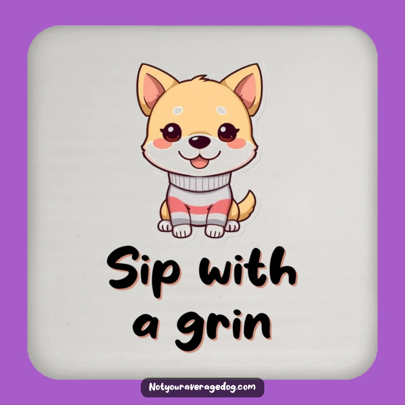 Funny Dog Sock Coaster Set - Mismatched Grin Home Decor, Small Fun Gift