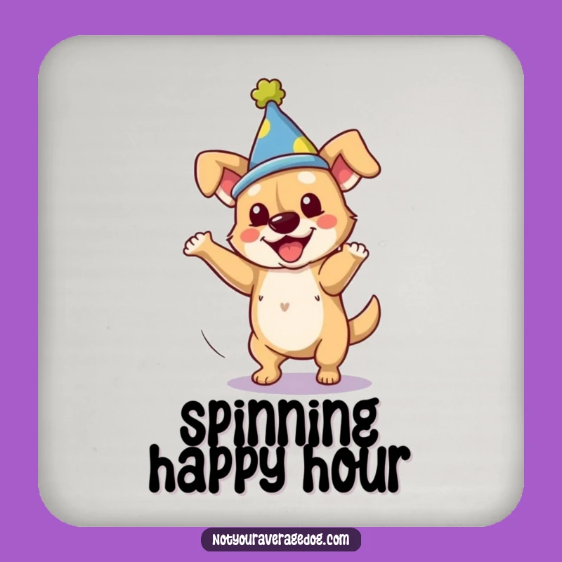 Funny Dog Clumsy Spin Coaster: Protect Surfaces with Humor