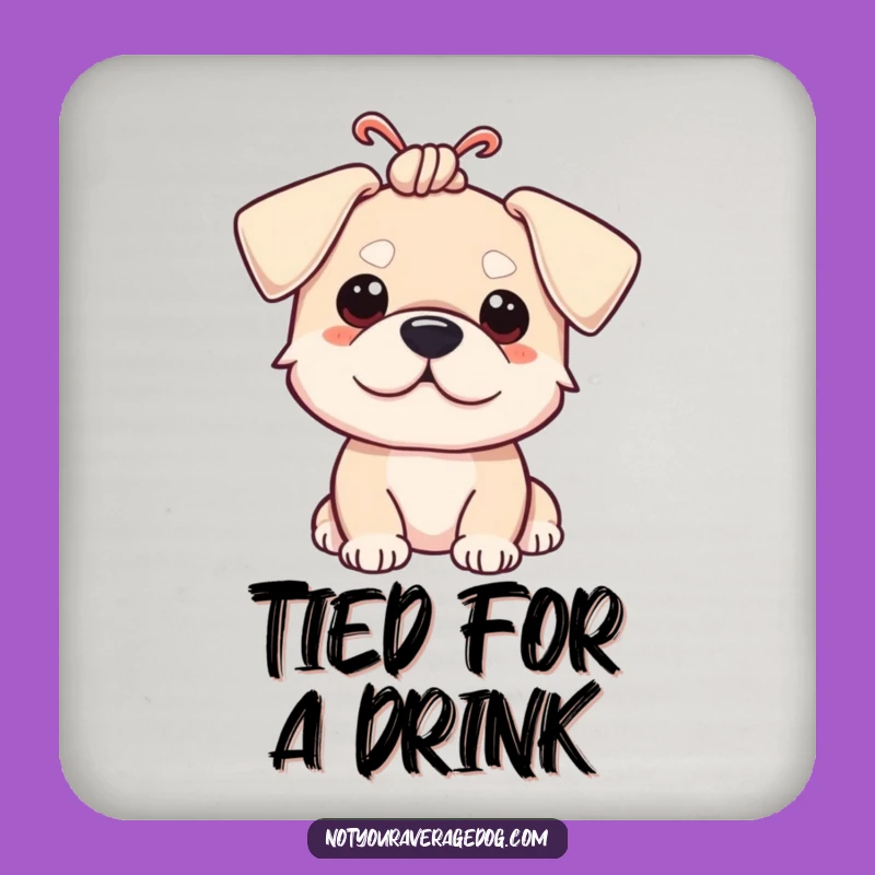 Funny Dog Ear Knot Drink Coaster: Protect Your Surfaces With Canine Charm Funny Gift