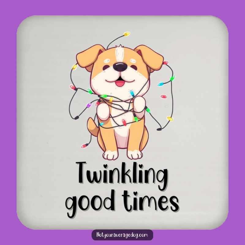 Funny Dog Lights Coasters: Protect Surfaces with Festive Pup Charm