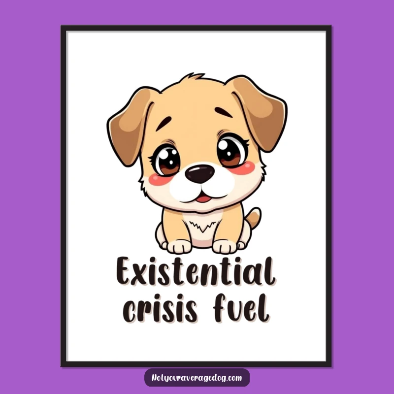 Funny Bewildered Dog Poster: Hilarious Reflection Art Print for Walls