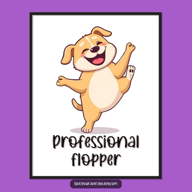 Funny Dog Cartwheel Poster: Hilarious Wobbly Canine Art Print