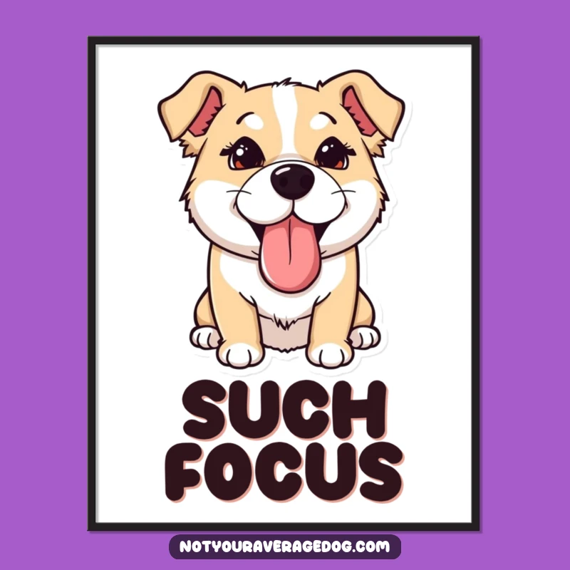 Funny Dog Goofy Poster: Sideways Tongue Art, Crossed Eyes Humor, Perfect Funny Gift