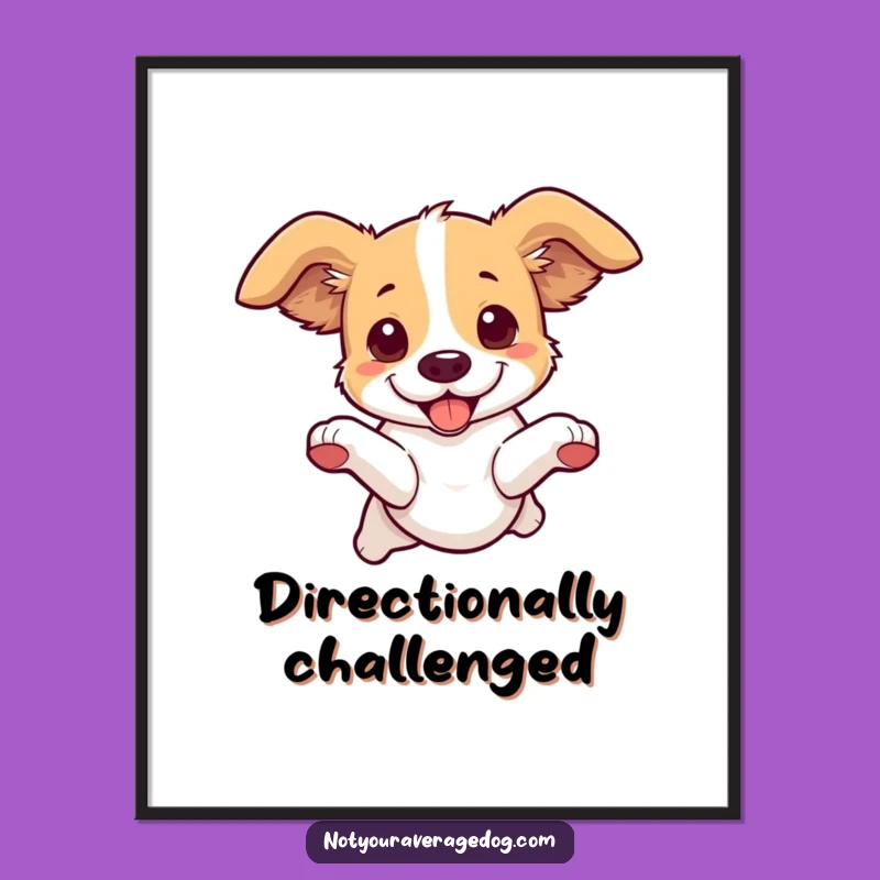 Funny Dog Leaping Poster: Dynamic Floppy Ear Canine Art