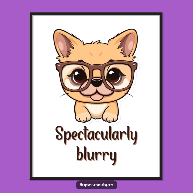 Funny Dog Oversized Glasses Poster: Bring Pup-tacular Style To Your Walls Funny Gift