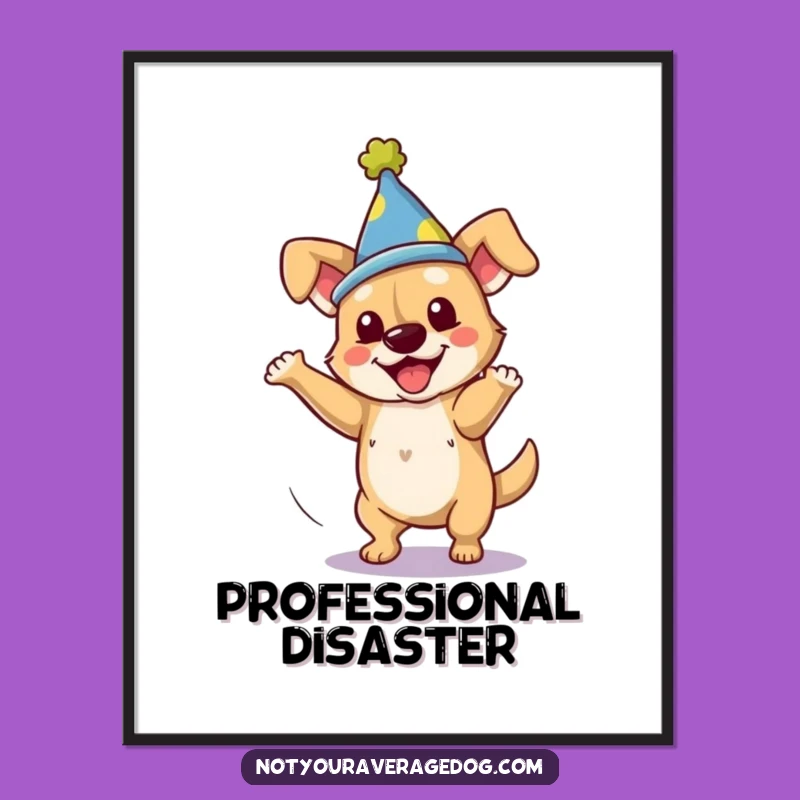 Funny Dog Performing Clumsy Spin: Hilarious Wall Art for Any Room