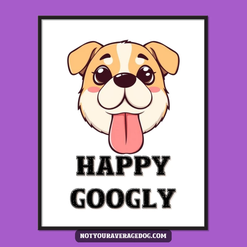 Funny Silly Dog Face Poster: Adorable Wall Art for Dog Enthusiasts