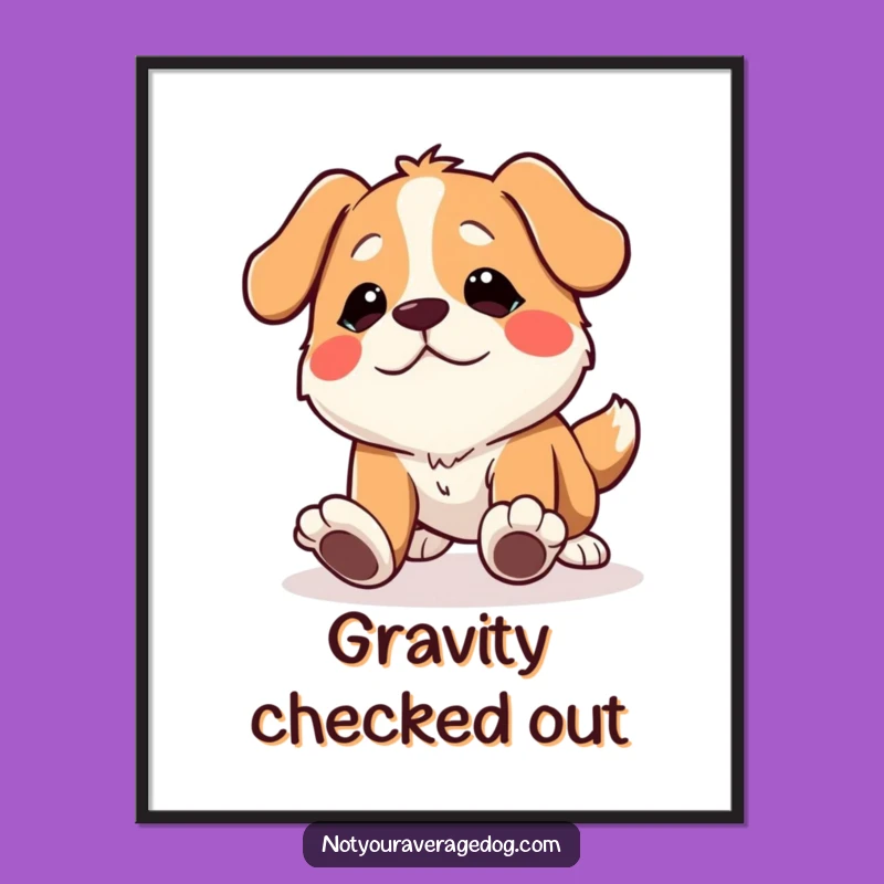 Funny Tripping Dog Poster - Comical Expression Wall Art, Quirky Decor Gift