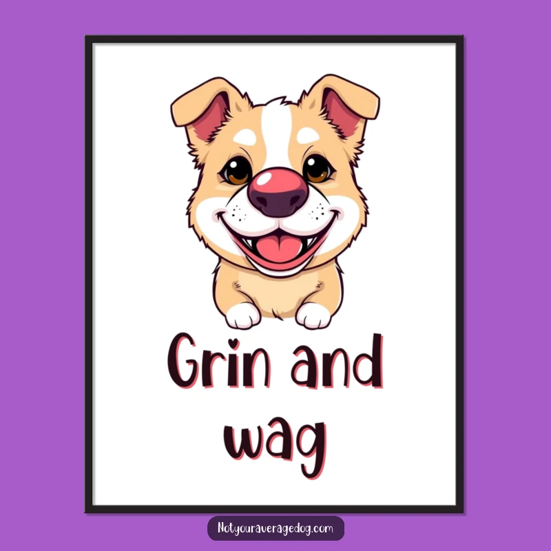 Funny Clown Dog Poster: Bring Silly Canine Vibes to Your Space