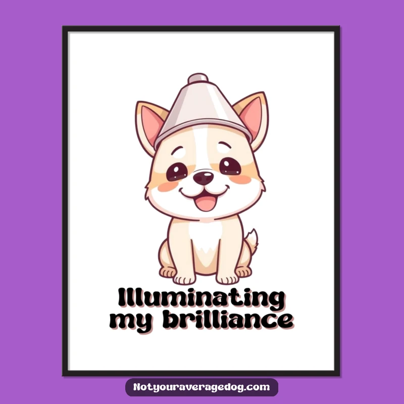 Funny Lampshade Dog Poster: Hilarious Wall Art for Dog Lovers