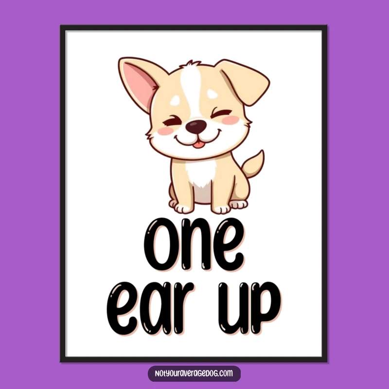 Mischievous Dog Wink Poster: Funny Wall Art, a Hilarious Gift of Charm