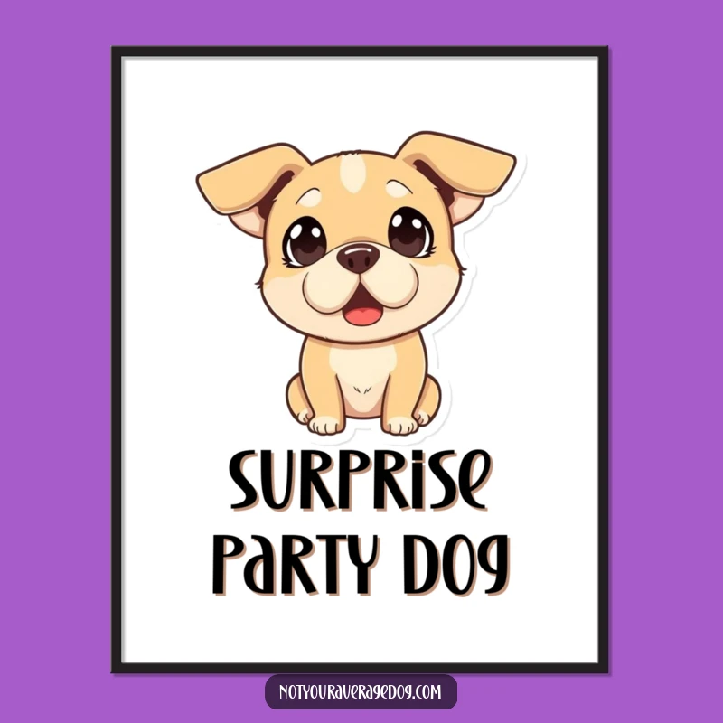 Funny Surprised Dog Poster - Hilarious Reaction for Your Walls!