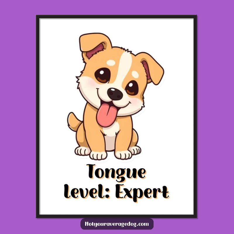 Funny Dog Tongue Poster: Comical Canine Art, a Hilarious Wall Decor Gift