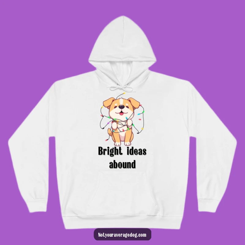 Cozy Funny Dog Lights Hoodie: Stay Warm in Festive Canine Chaos