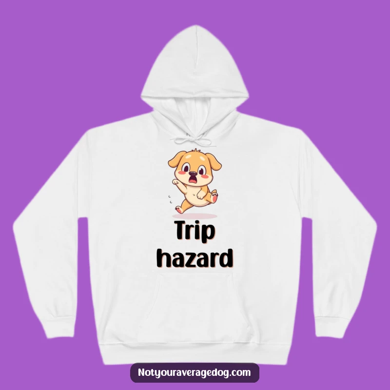 Cozy Funny Hoodie: Tripping Dog's Silly Surprise, Ultimate Funny Gift